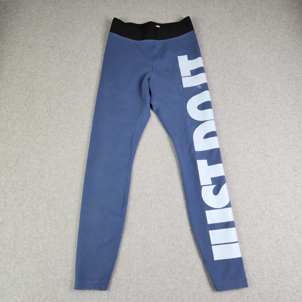 Nike Leggings Womens Small Blue Just Do It Graphic Athletic‎ Activewear Tights